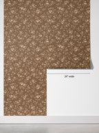 Vintage Brown Floral Wallpaper