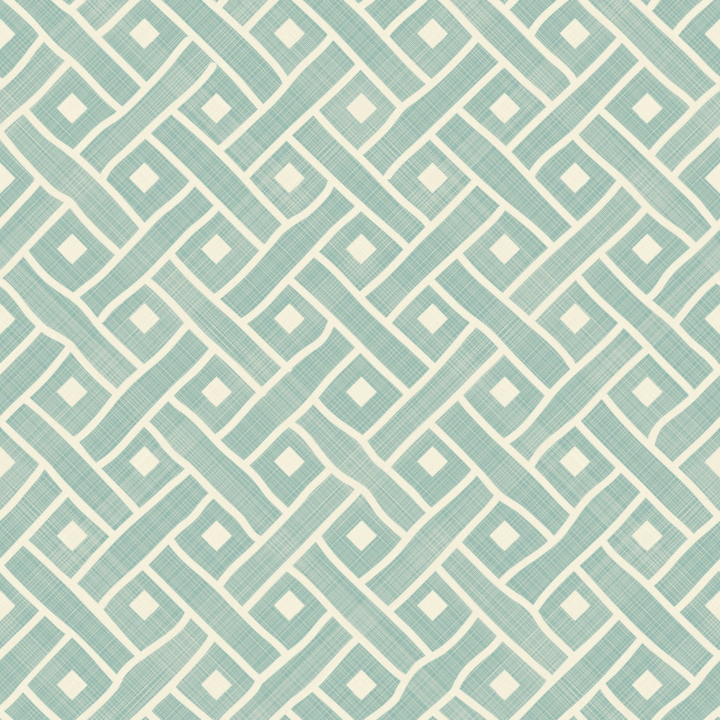Teal Geometric Lattice Wallpaper
