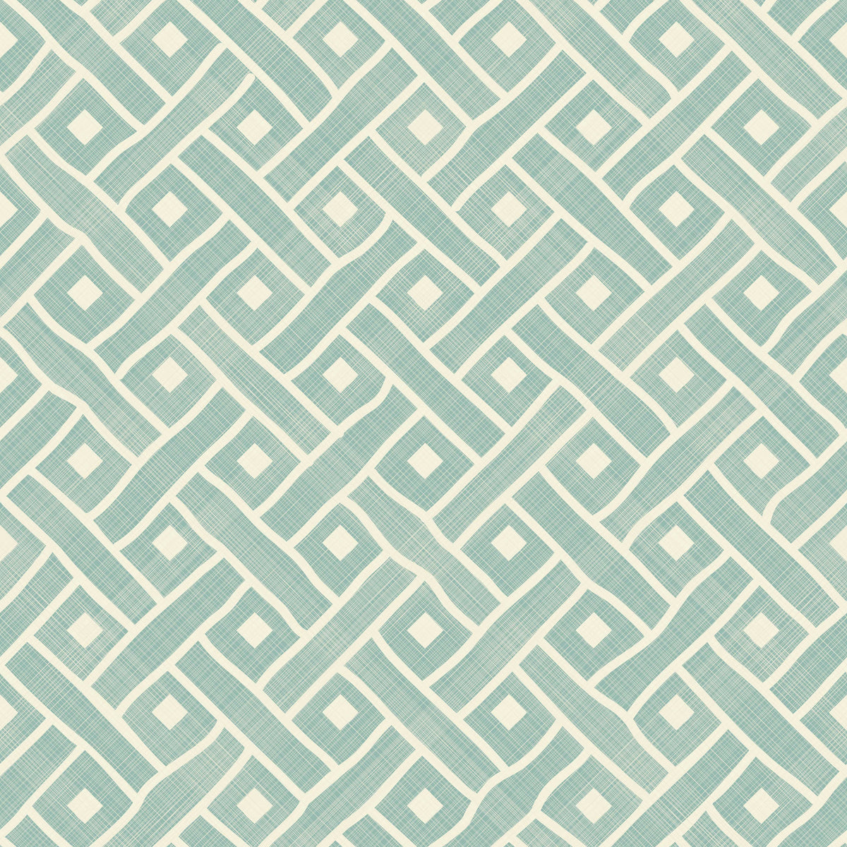 Teal Geometric Lattice Wallpaper