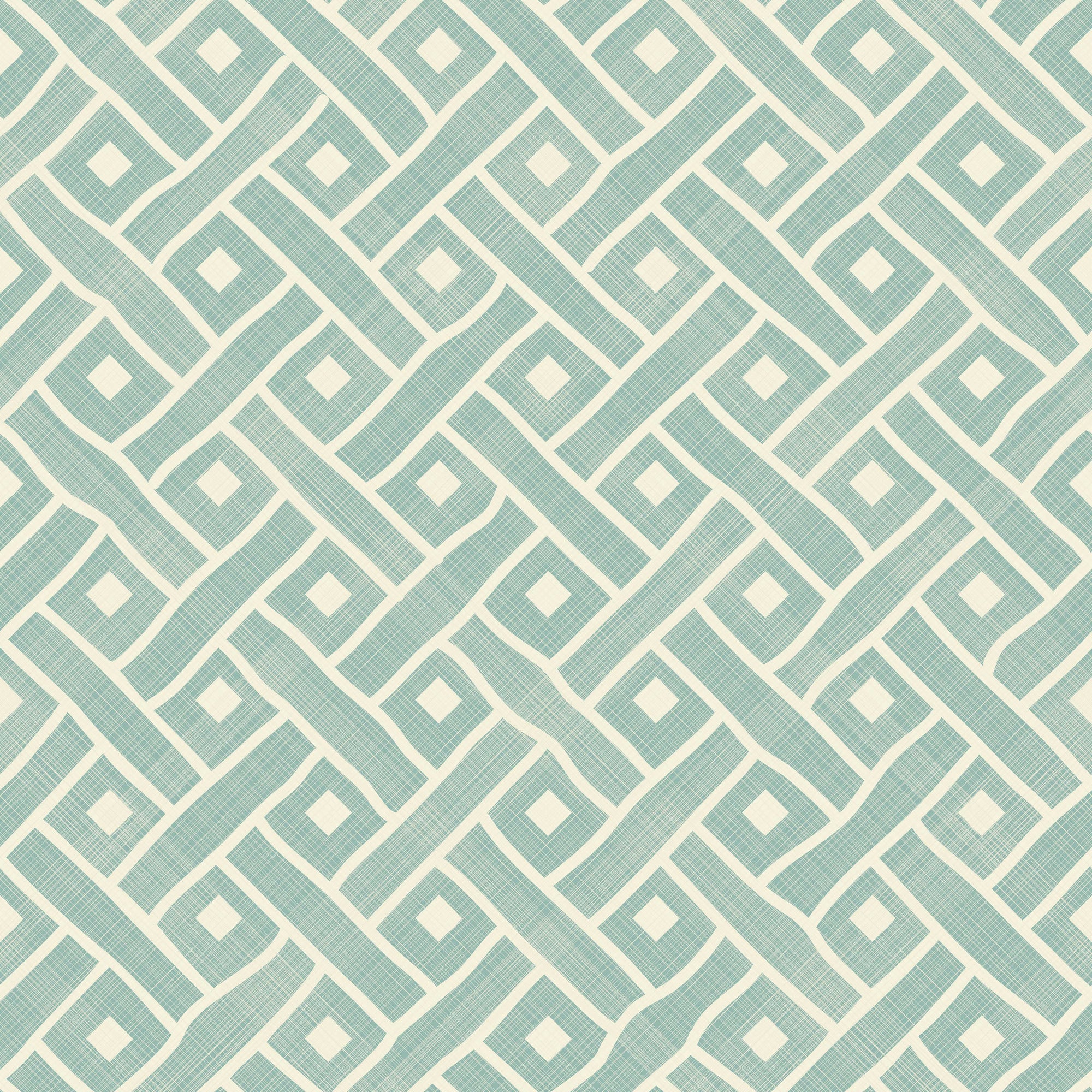 Teal Geometric Lattice Wallpaper