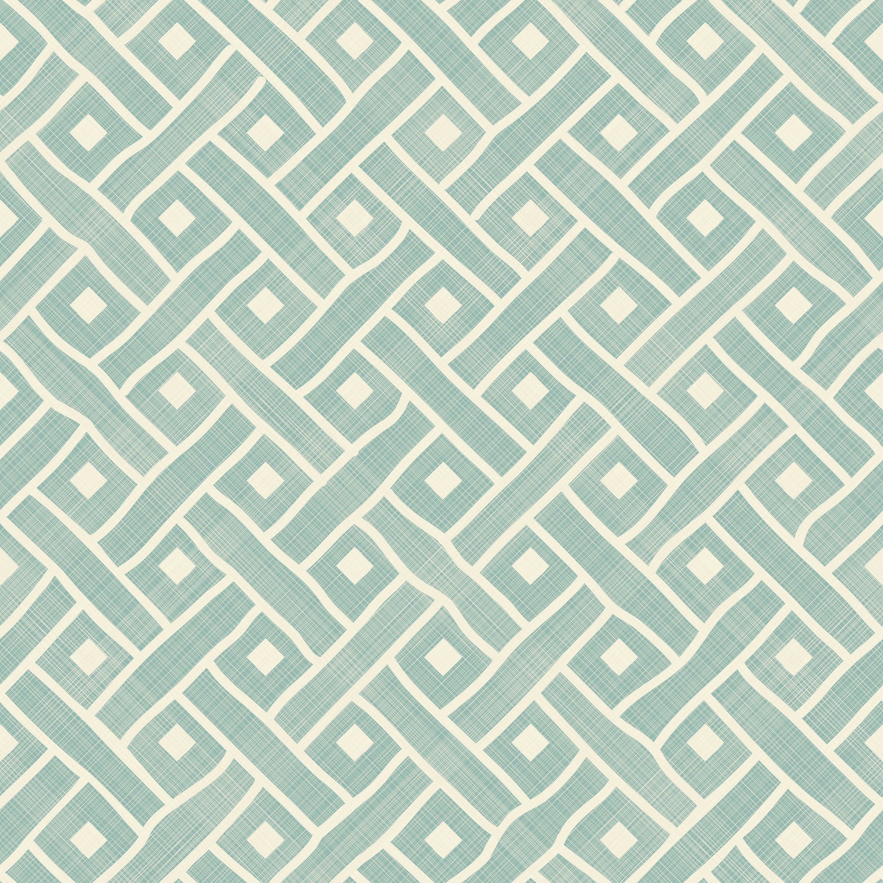 Teal Geometric Lattice Wallpaper