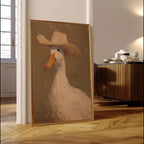 cowboy goose vintage wall art, poster, 8 inches x 10 inches, home decor