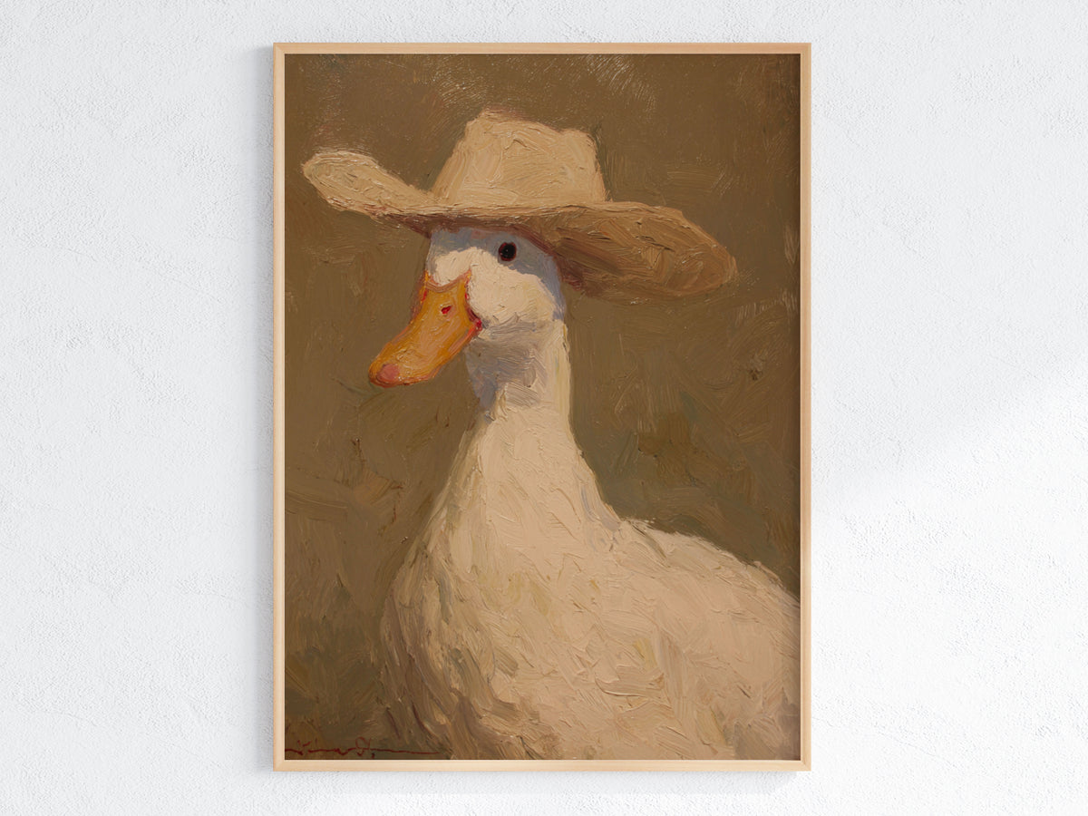 cowboy goose vintage wall art, poster, 18 inches x 24 inches, home decor