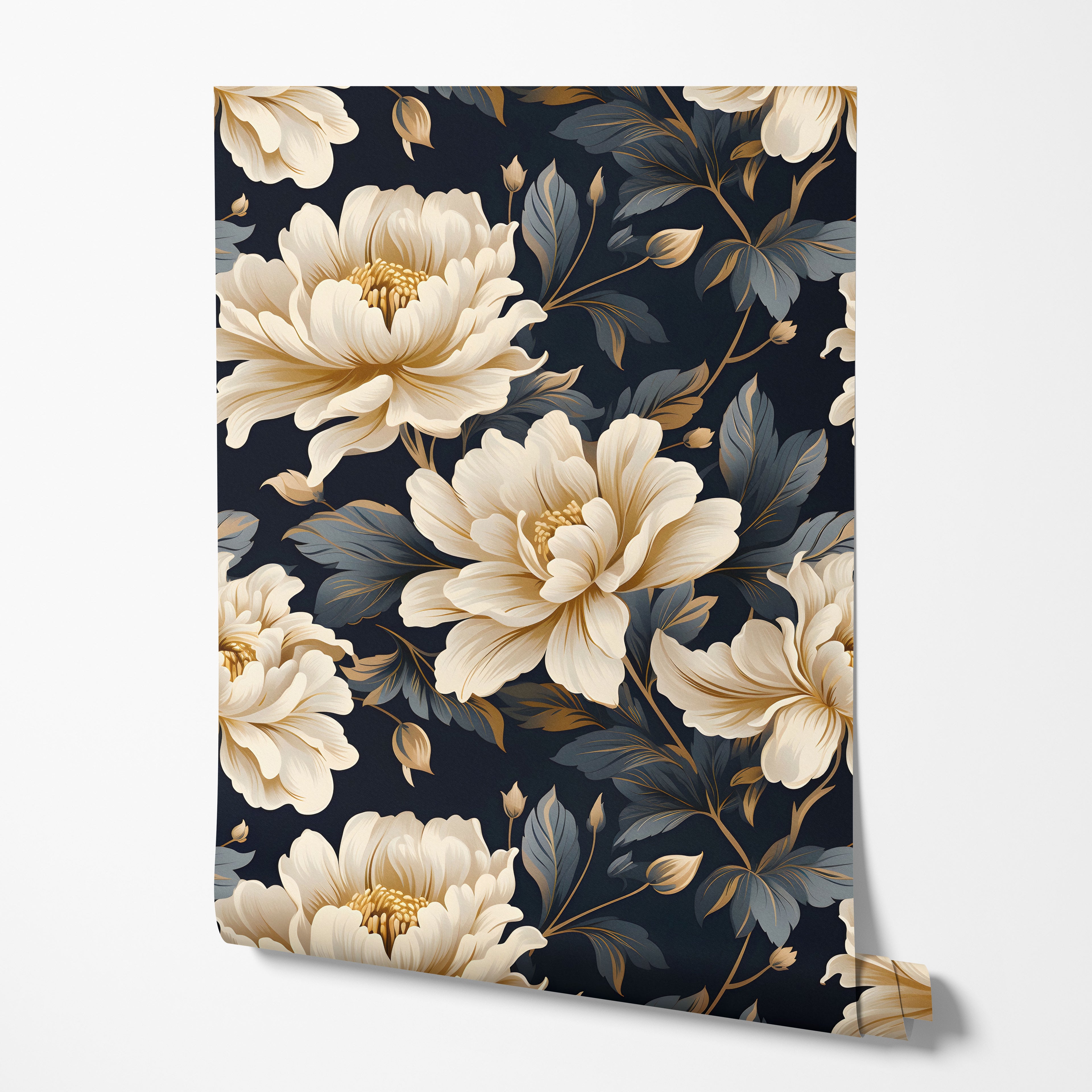 Peony Brocade Wallpaper