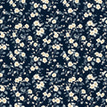 Navy Floral Vine Wallpaper