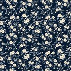 Navy Floral Vine Wallpaper