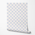 Blue Watercolor Check Wallpaper