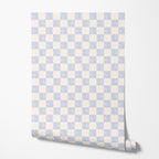 Blue Watercolor Check Wallpaper
