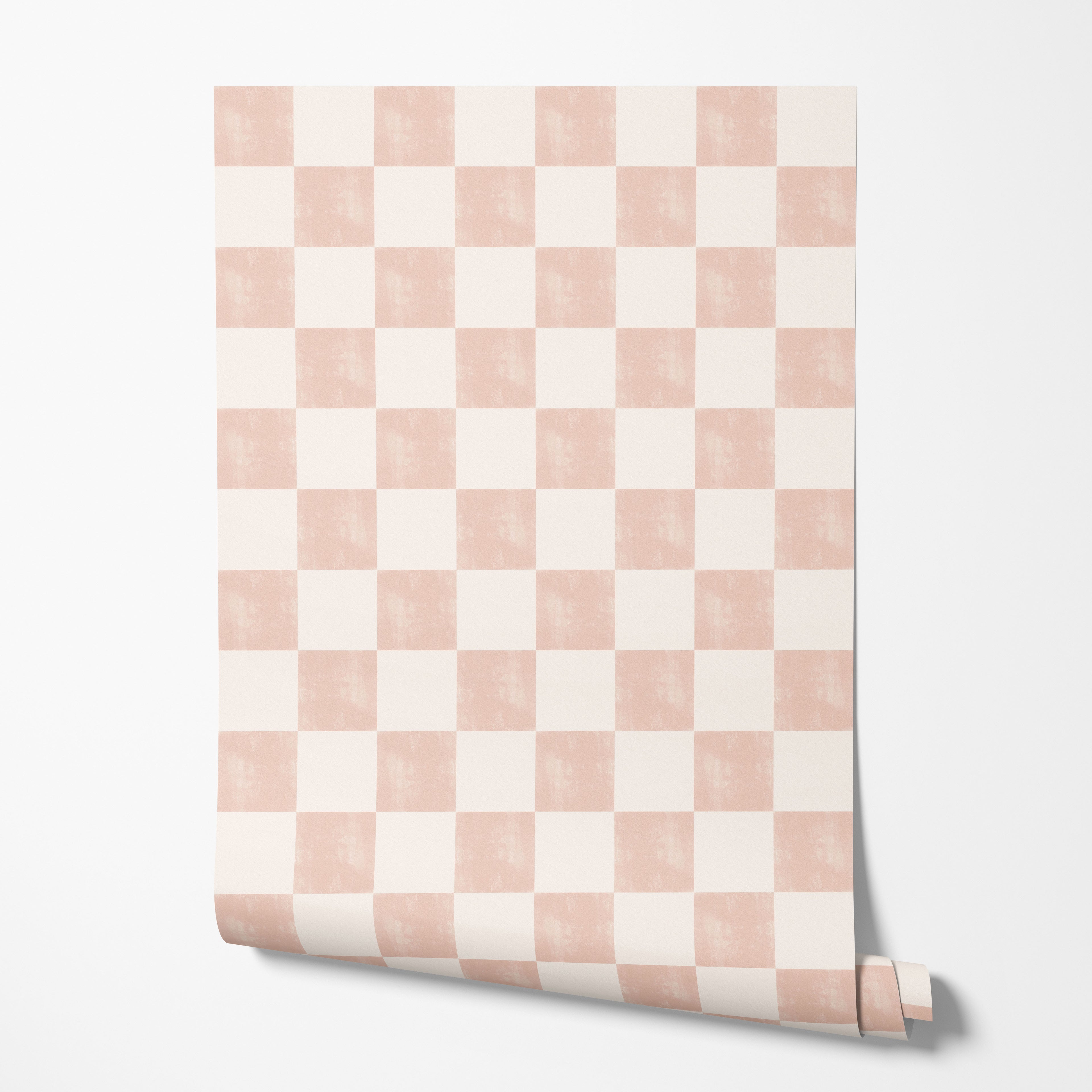 Blush Watercolor Check Wallpaper