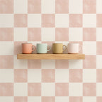 Blush Watercolor Check Wallpaper