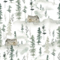 Watercolor Pine Forest Wallpaper