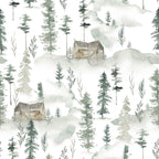 Watercolor Pine Forest Wallpaper