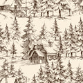 Cabin Sketch Wallpaper