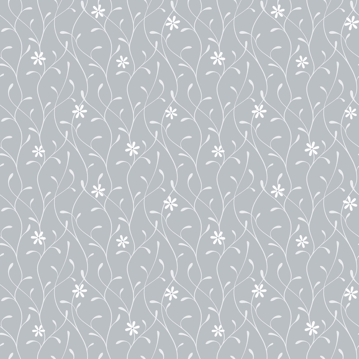 Greige Vine Floral Wallpaper