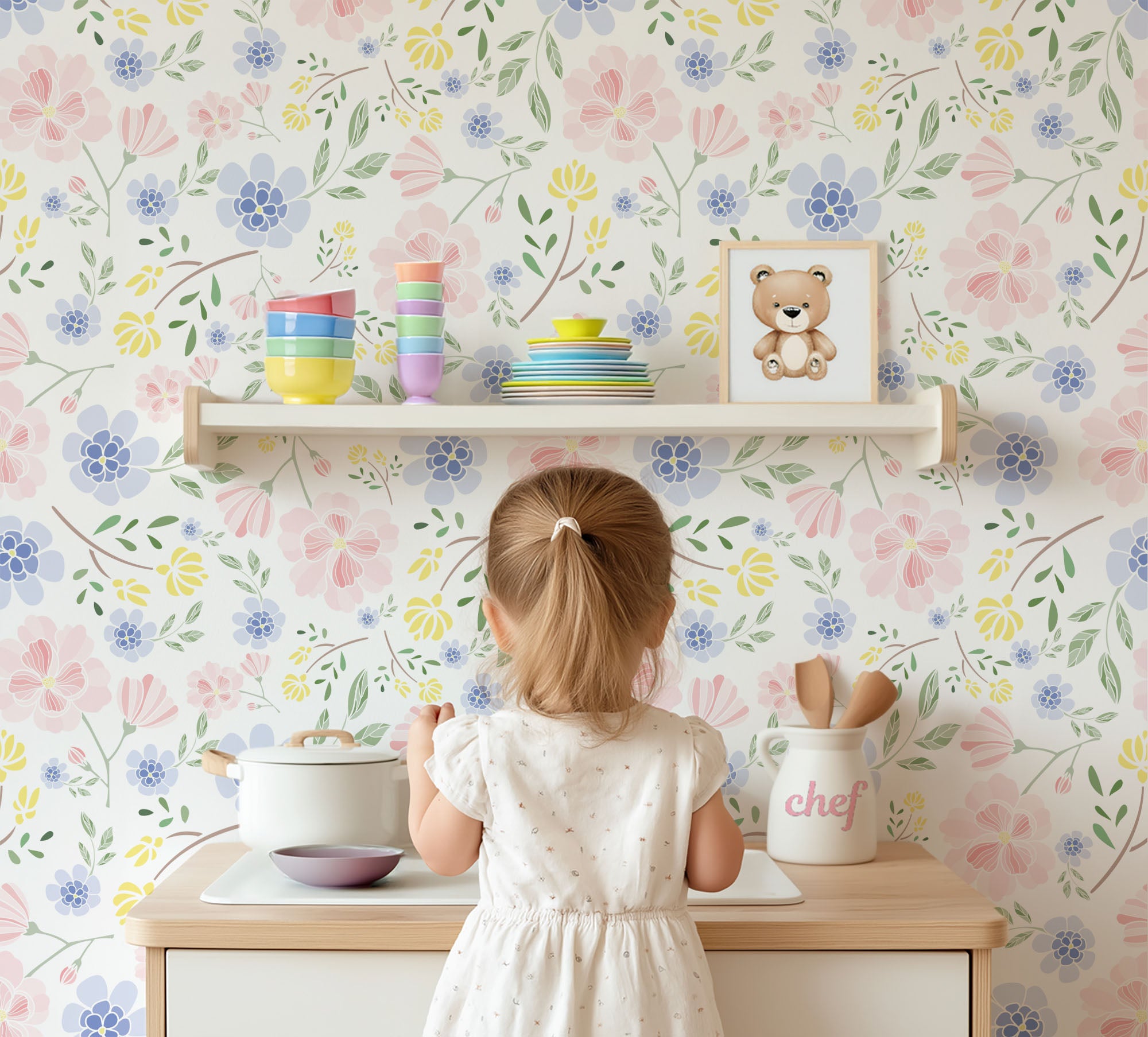 Pastel Peony Garden Wallpaper