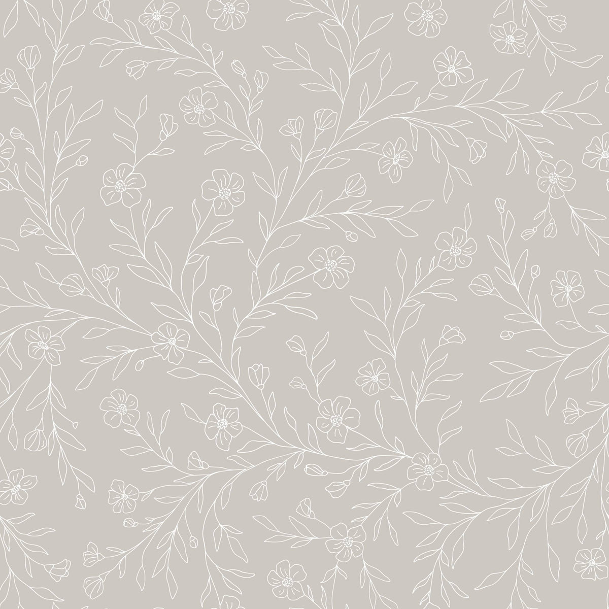 Seamless Floral Line Art Wallpaper