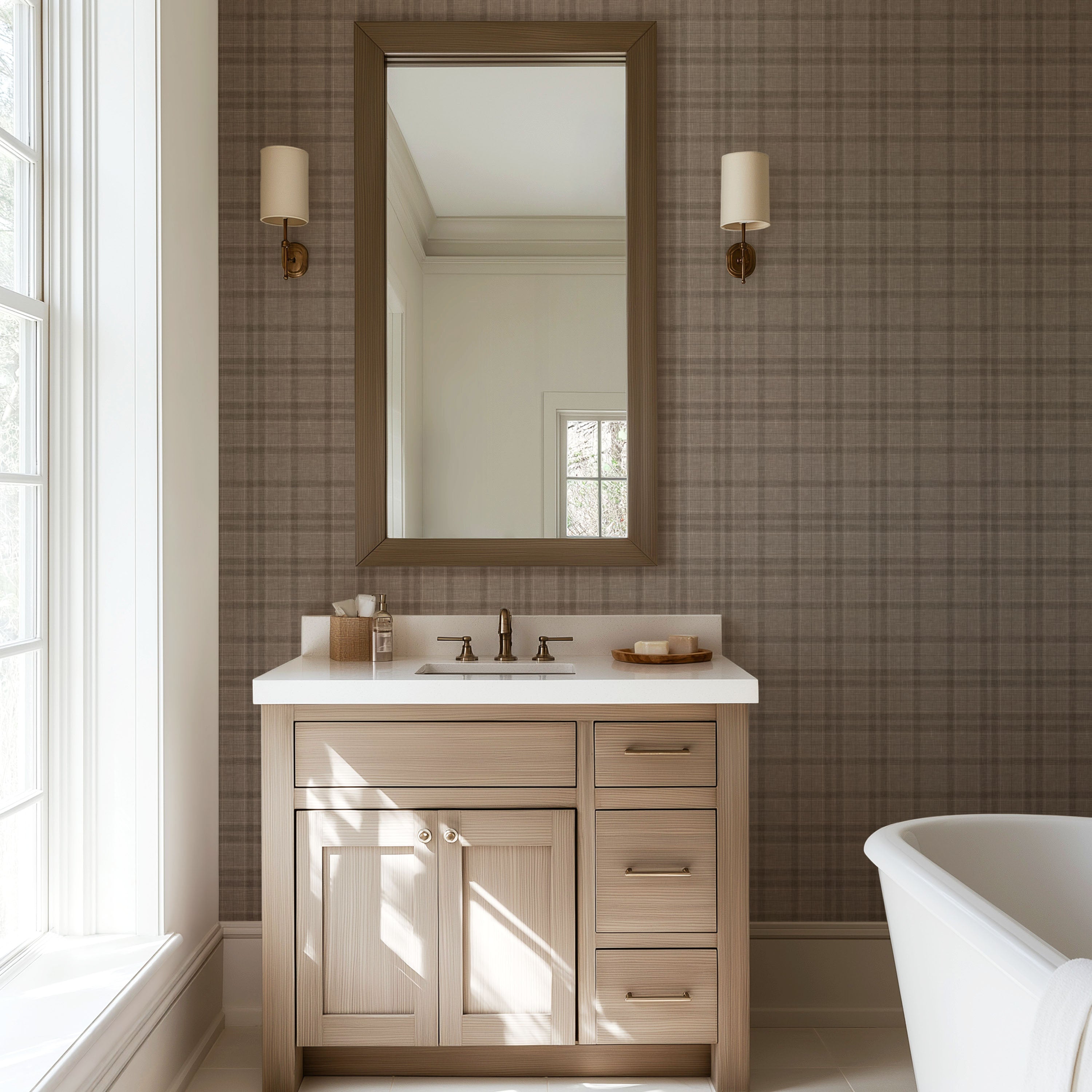 Brown Tartan Plaid Wallpaper