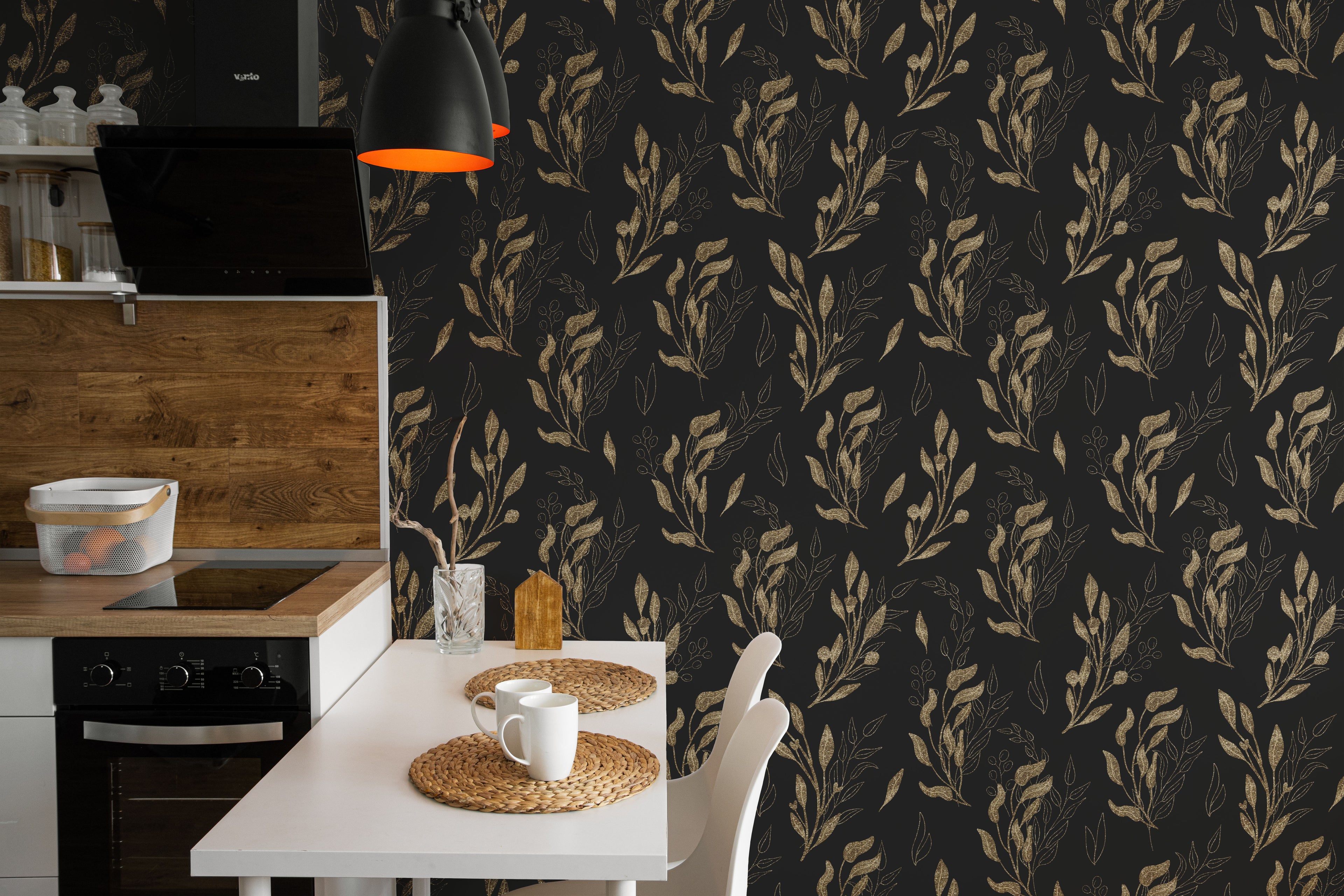 Gold Botanicals Wallpaper