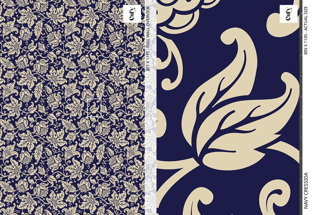 Navy Cressida Wallpaper
