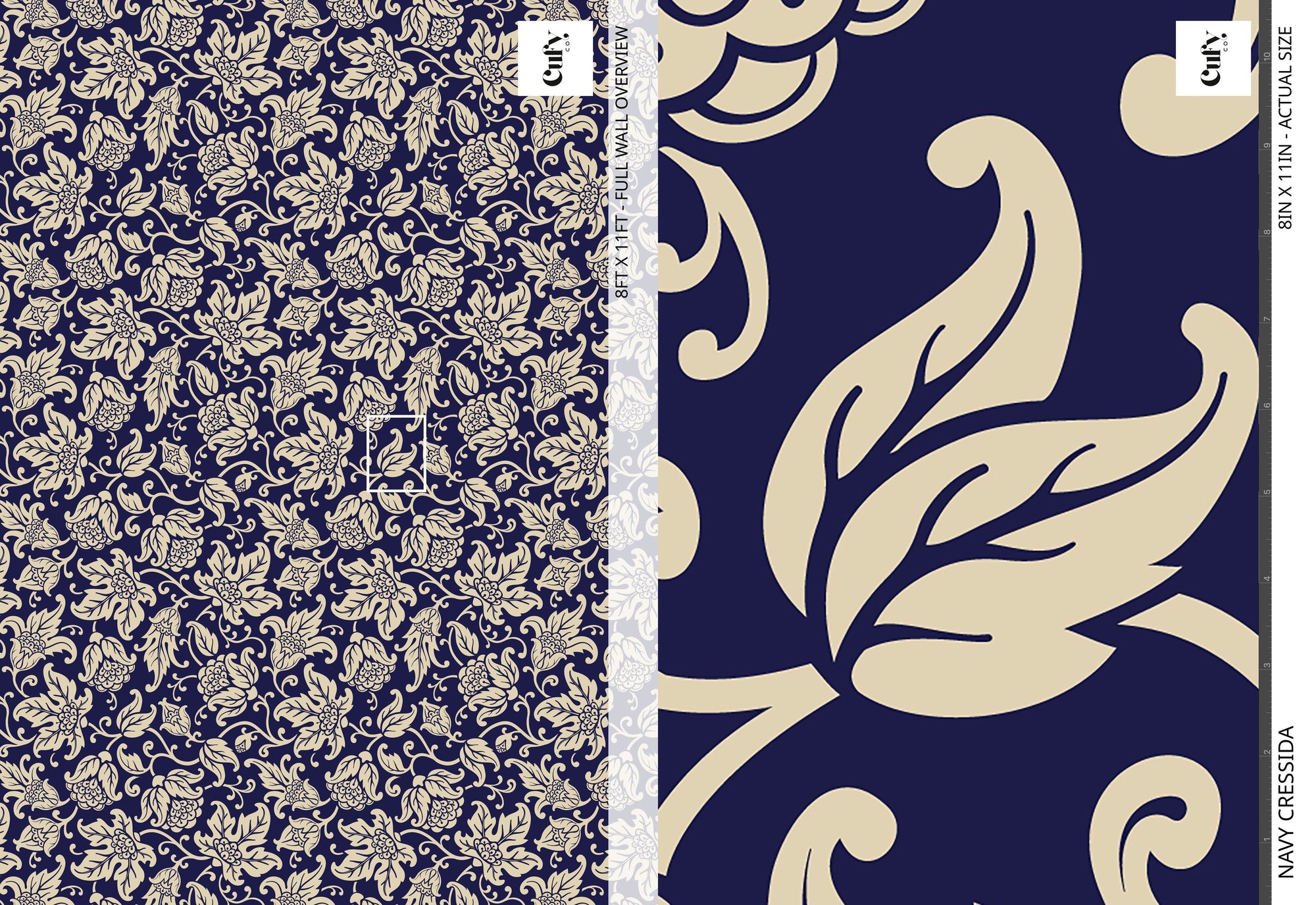 Navy Cressida Wallpaper