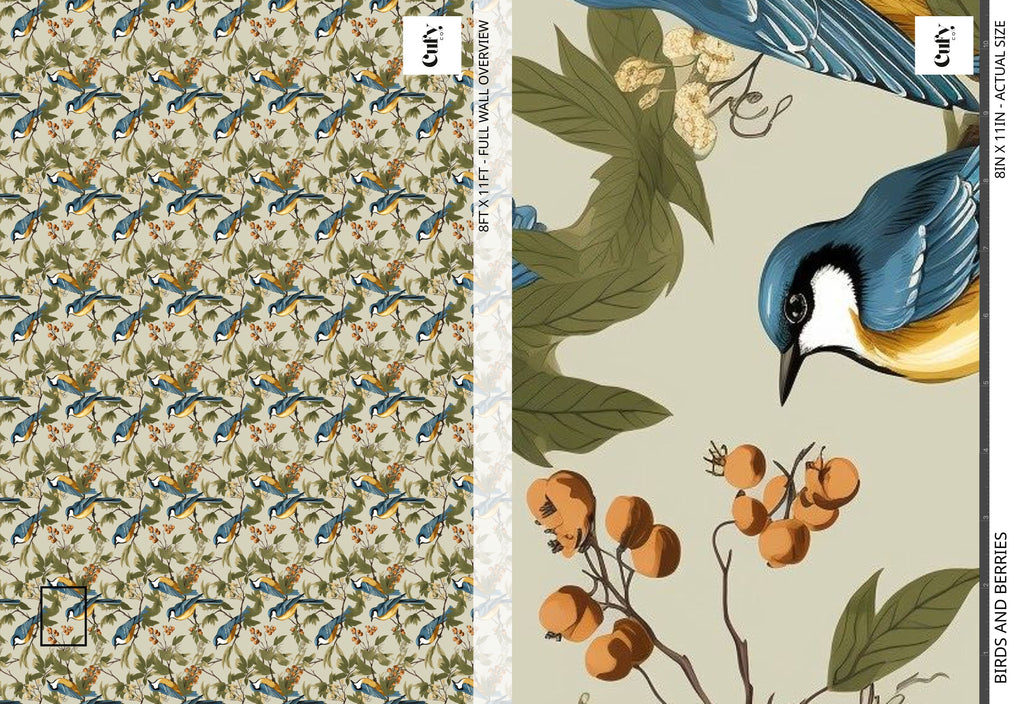 Birds and Berries Wallpaper