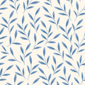Blue Floral Leaf Wallpaper