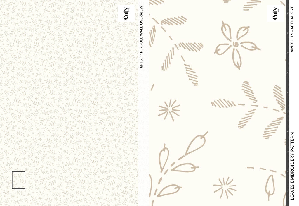 Leaves Embroidery Pattern Wallpaper