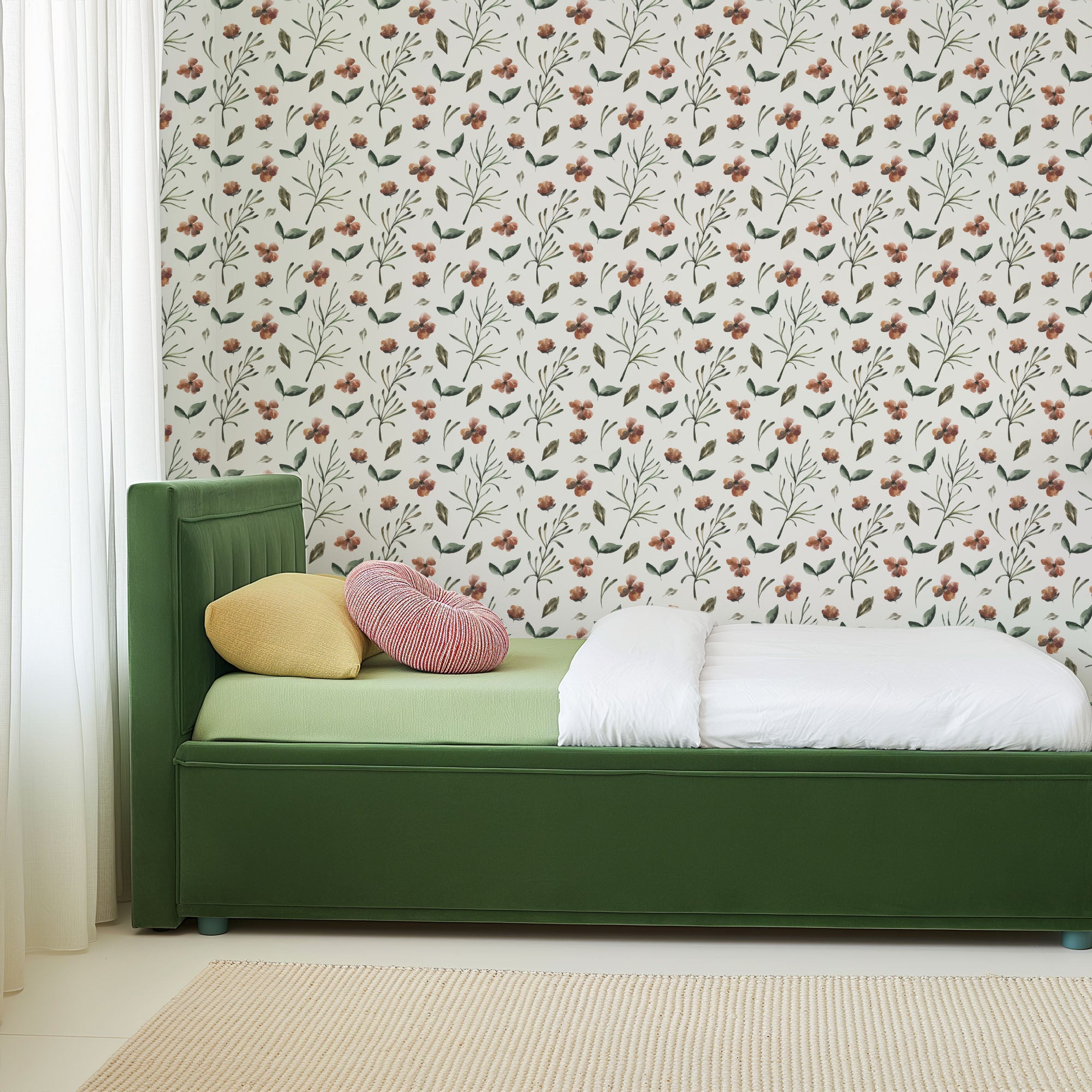 Watercolor Botanicals Floral Wallpaper