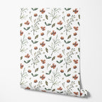 Watercolor Botanicals Floral Wallpaper