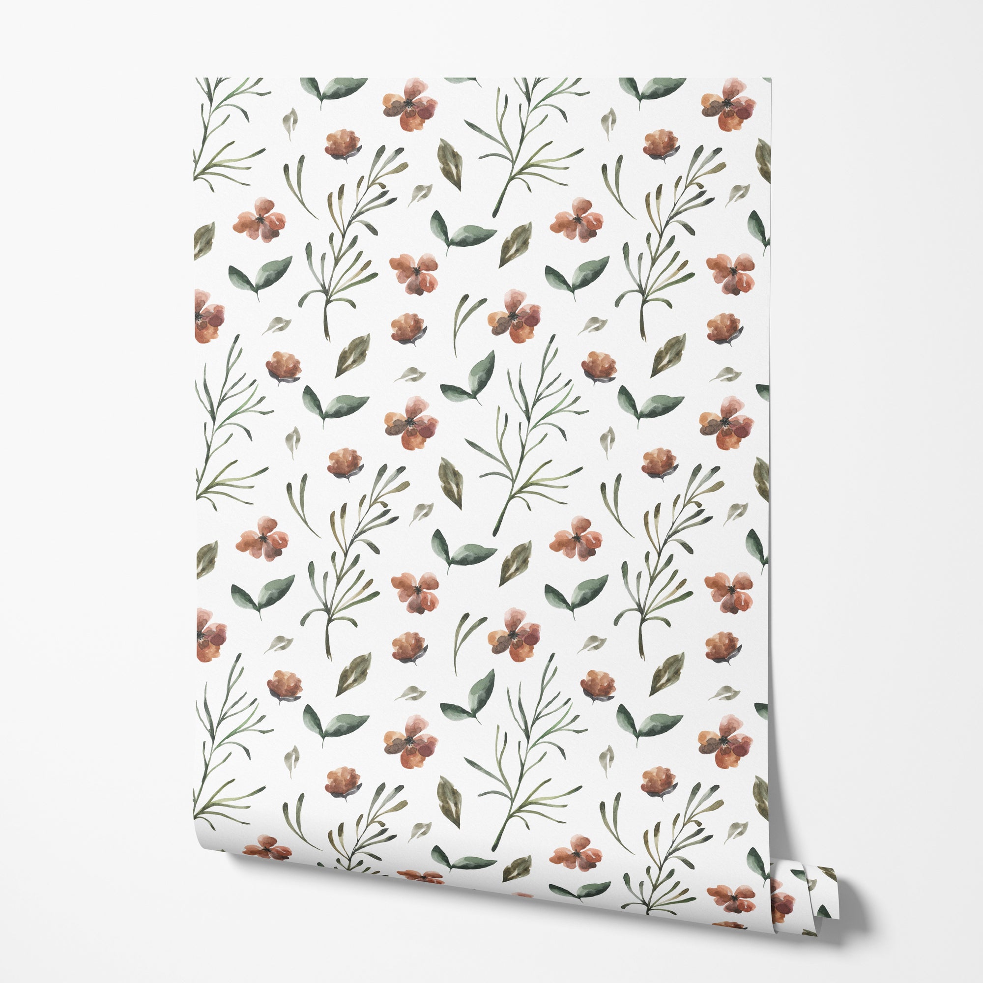 Watercolor Botanicals Floral Wallpaper