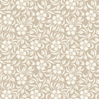 Beige Floral Damask Wallpaper