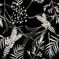 Black Botanical Wallpaper