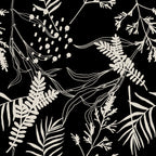 Black Botanical Wallpaper