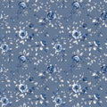 Blue Floral Toile Wallpaper