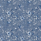 Blue Floral Toile Wallpaper