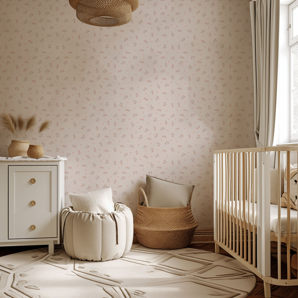 Blush Pink Floral Wallpaper