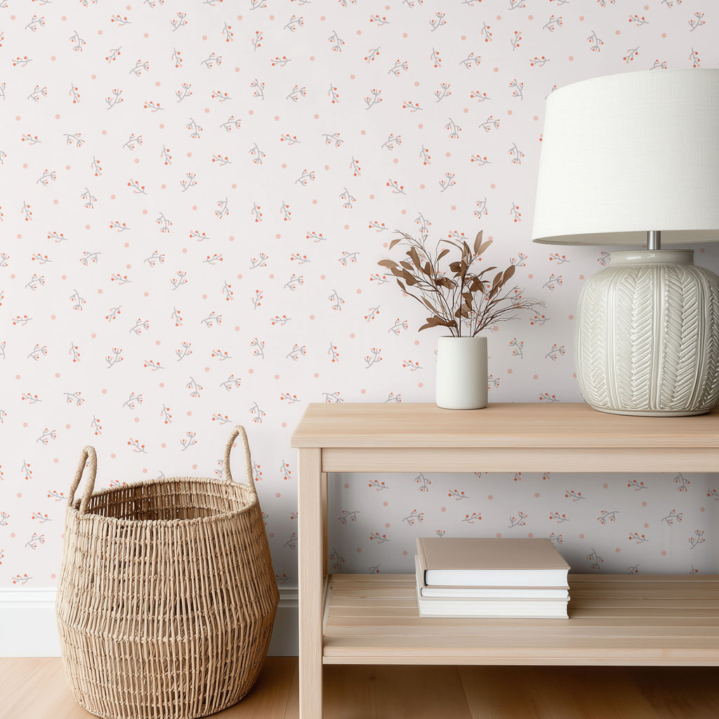 Blush Pink Floral Wallpaper