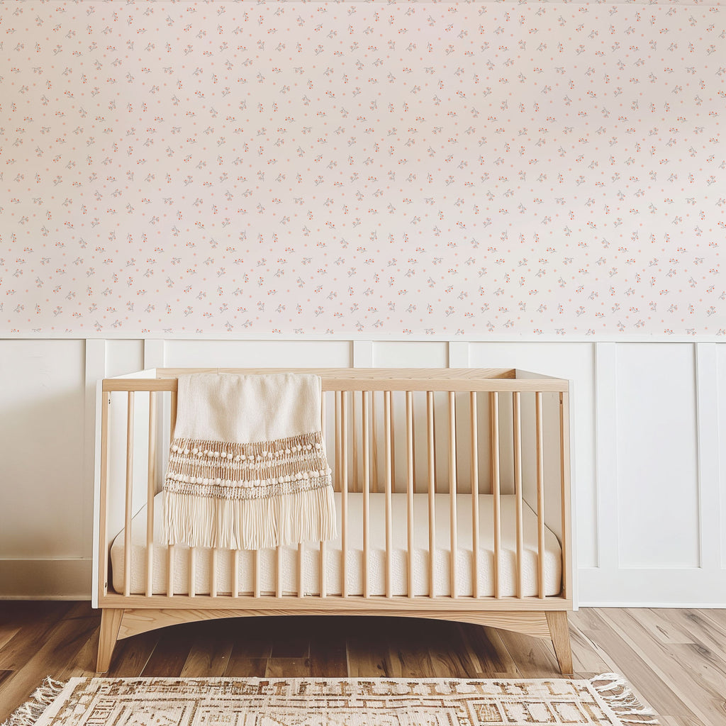Blush Pink Floral Wallpaper