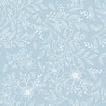 Blue Floral Line Art Wallpaper