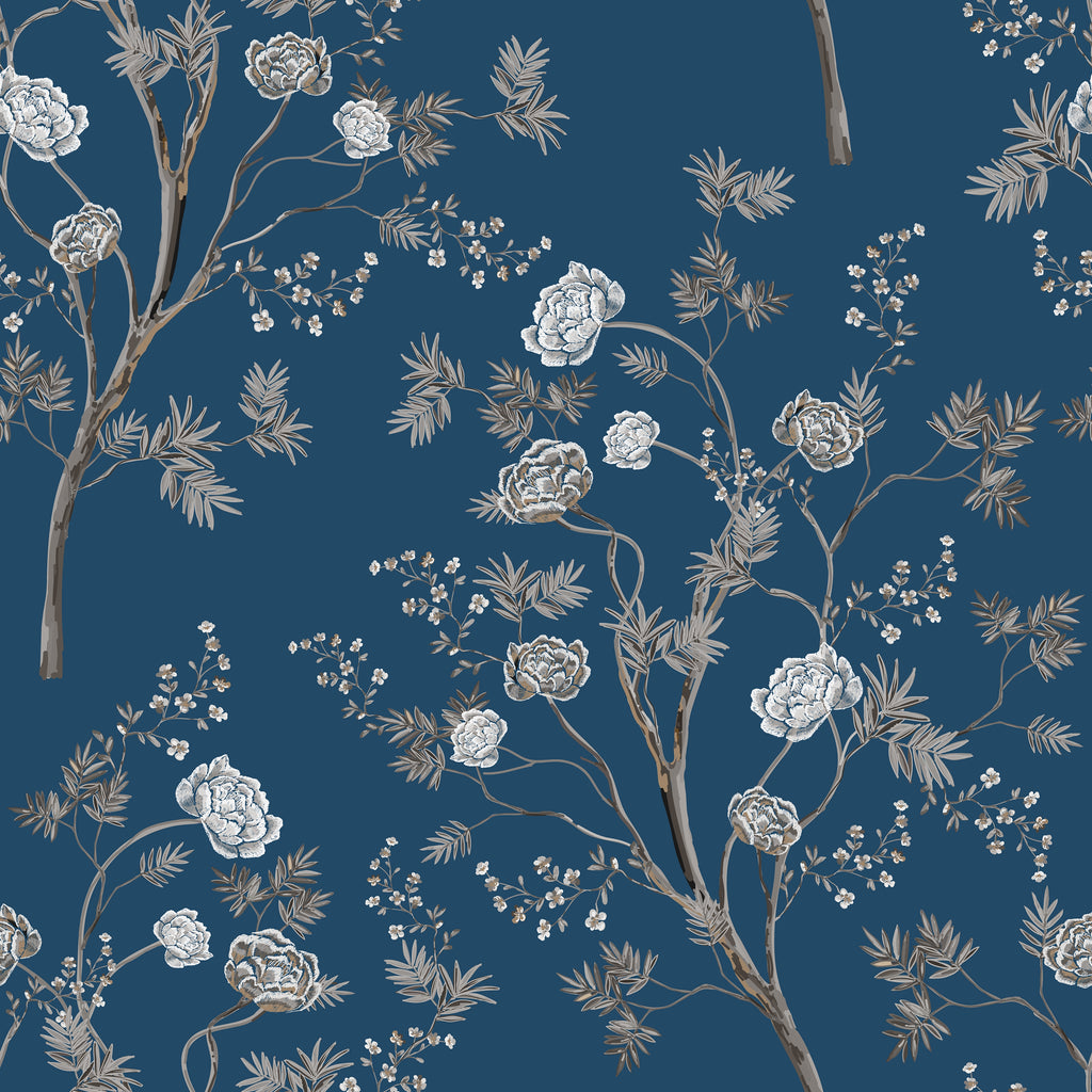 Blue Floral Wallpaper
