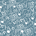 Blue Floral Silhouette Wallpaper