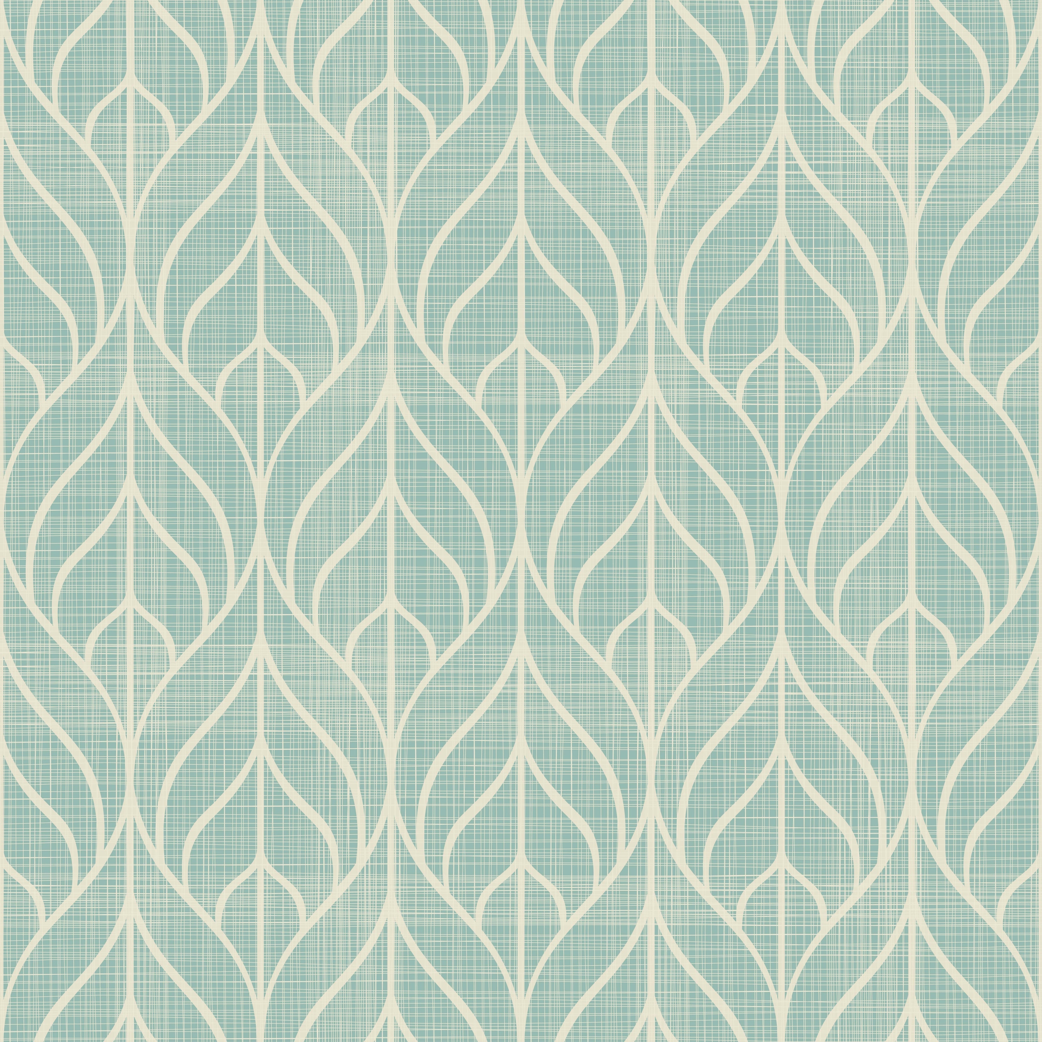 Geometric Leaf Trellis Wallpaper