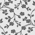 Gray and Black Floral Wallpaper