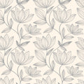 Gray Floral Wallpaper