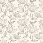 Gray Floral Wallpaper