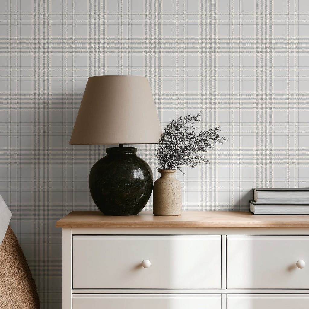 Gray Plaid Wallpaper