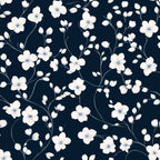 Navy Blue Floral Wallpaper