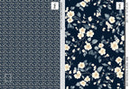 Navy Floral Vine Wallpaper