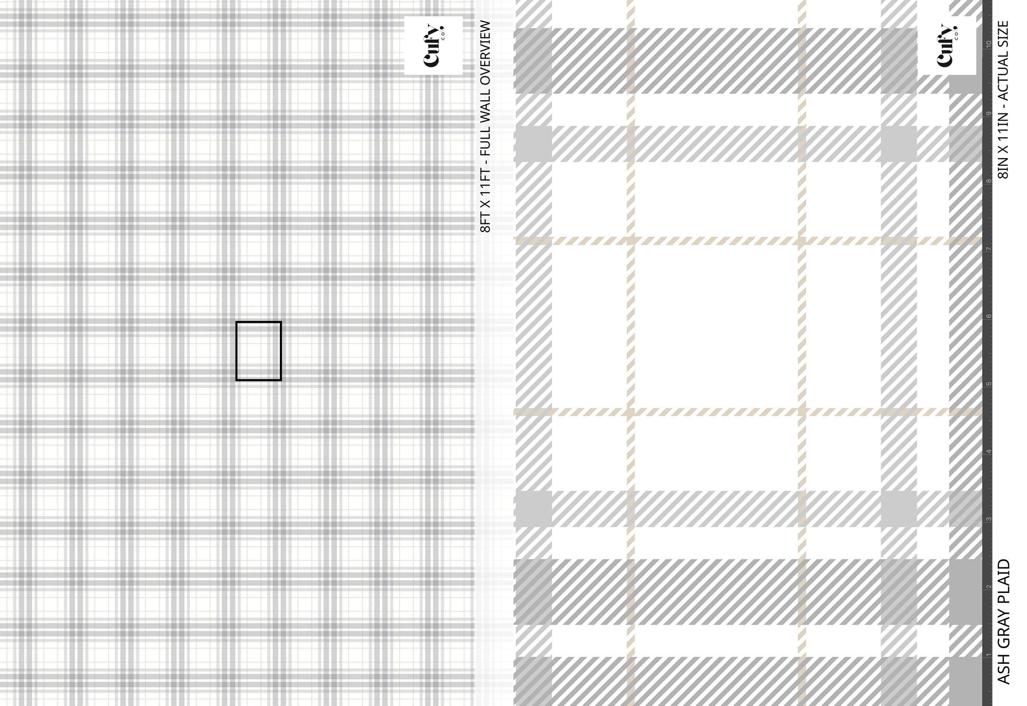 Ash Gray Plaid Wallpaper
