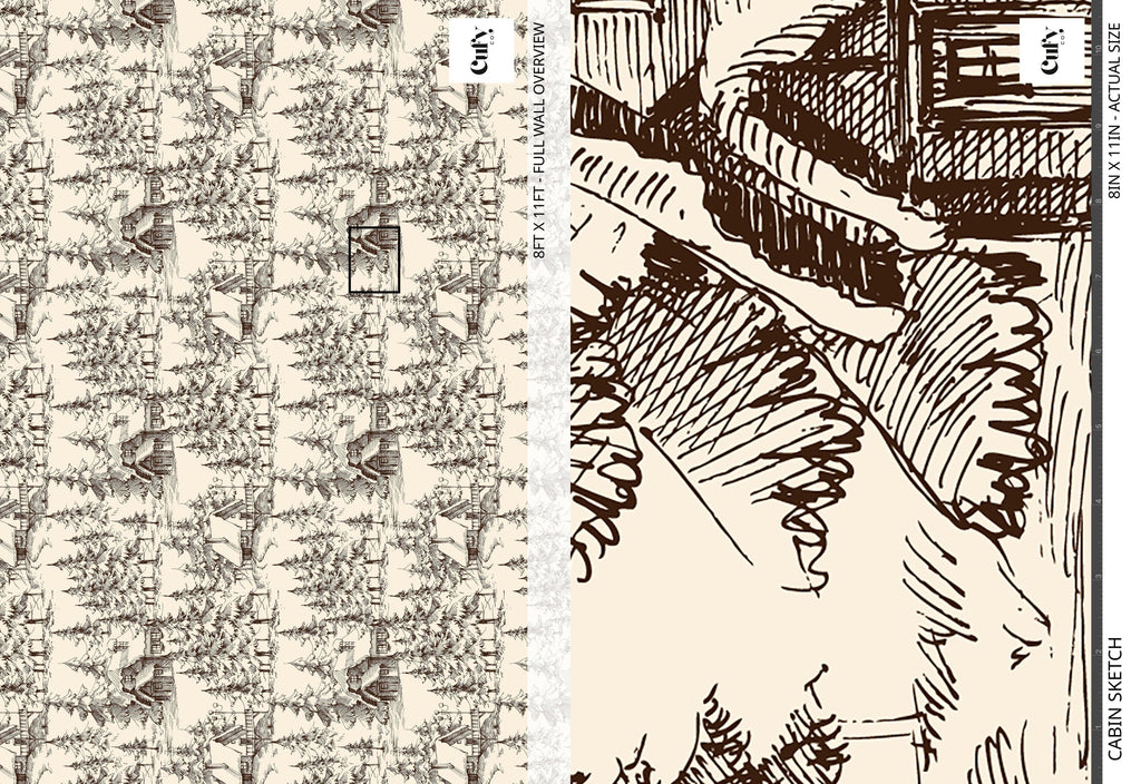 Cabin Sketch Wallpaper